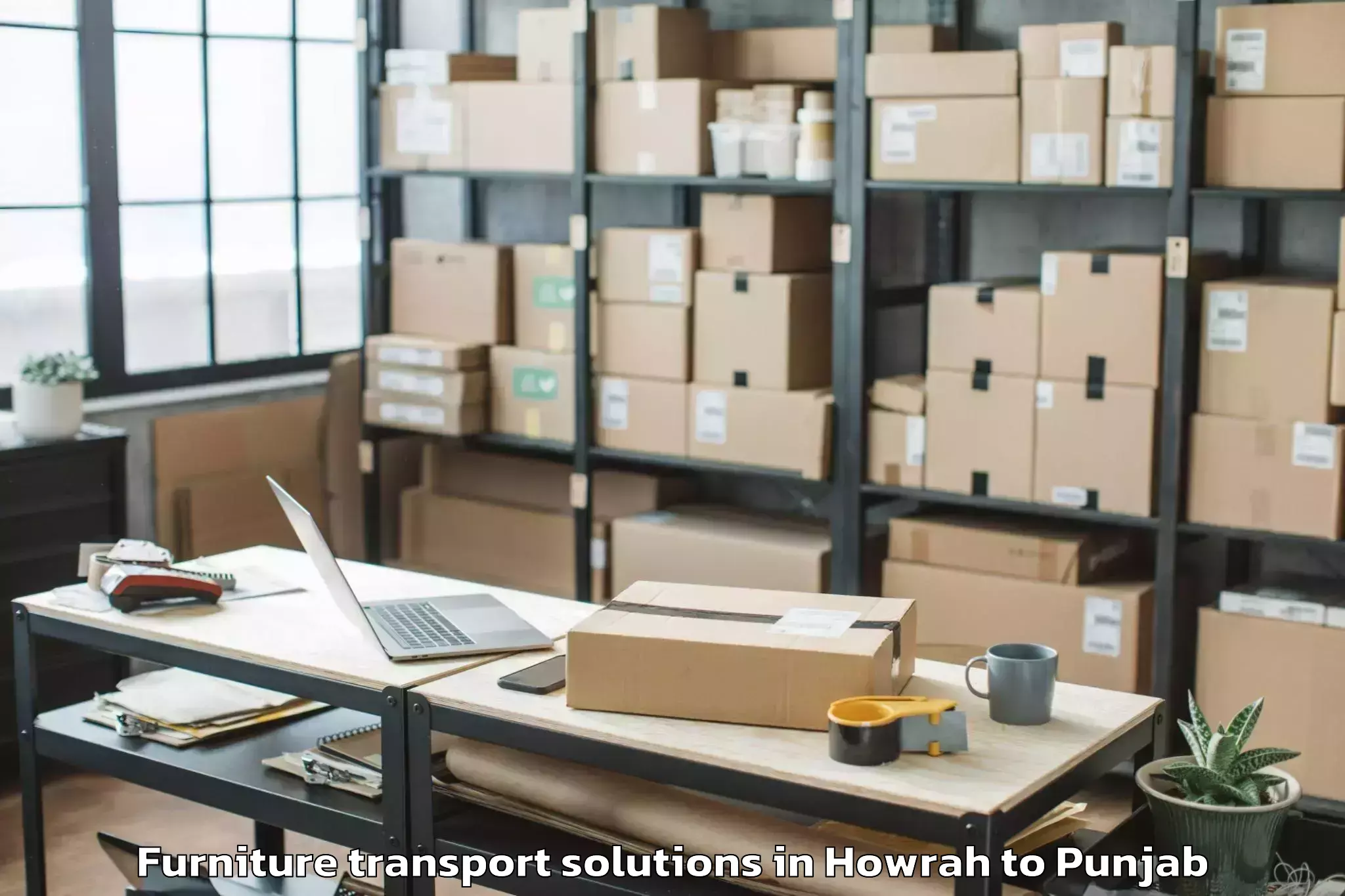 Affordable Howrah to Ludhiana East Furniture Transport Solutions